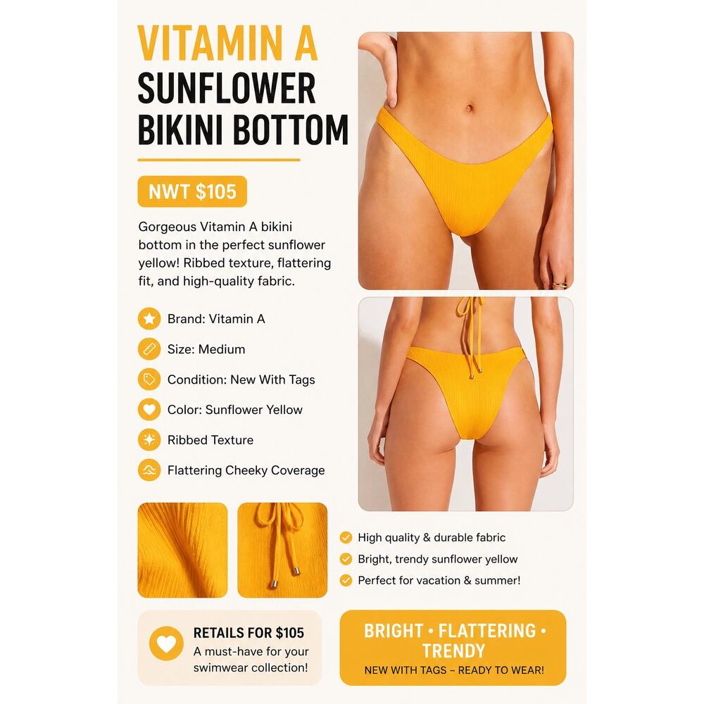 Vitamin A bikini bottoms NWT